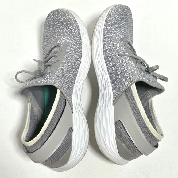 Skechers You Inspire Slip-On Walking Shoe Sneaker Womens 8.5 Gray Faux Lace Up - Picture 3 of 15